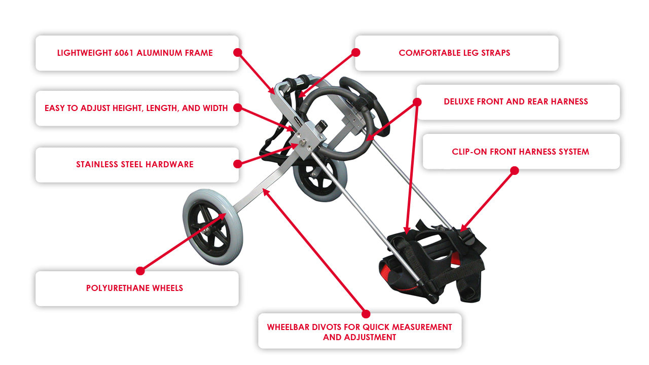 XSmall Rear Leg Support Dog Wheelchair